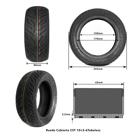 10 x 3 - 6 CST tubeless tire