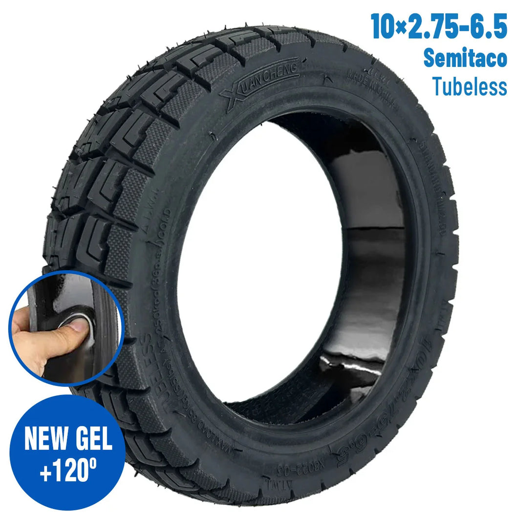 Pneu tubeless tout-chemin  10×2.75-6.5 avec gel anti-crevaison