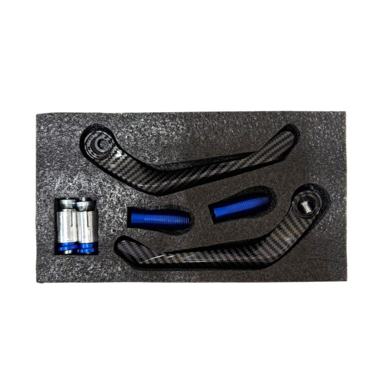 Protection de levier PEGS Carbon bleu gauche & droite