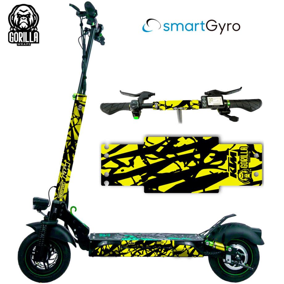 Vinyle + base antidérapante pour Smartgyro  KTM – Jaune Gorilla