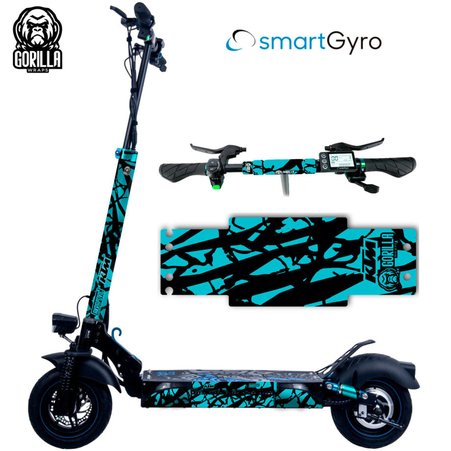Vinyle + base antidérapante pour Smartgyro  KTM – Bleu turquoise Gorilla