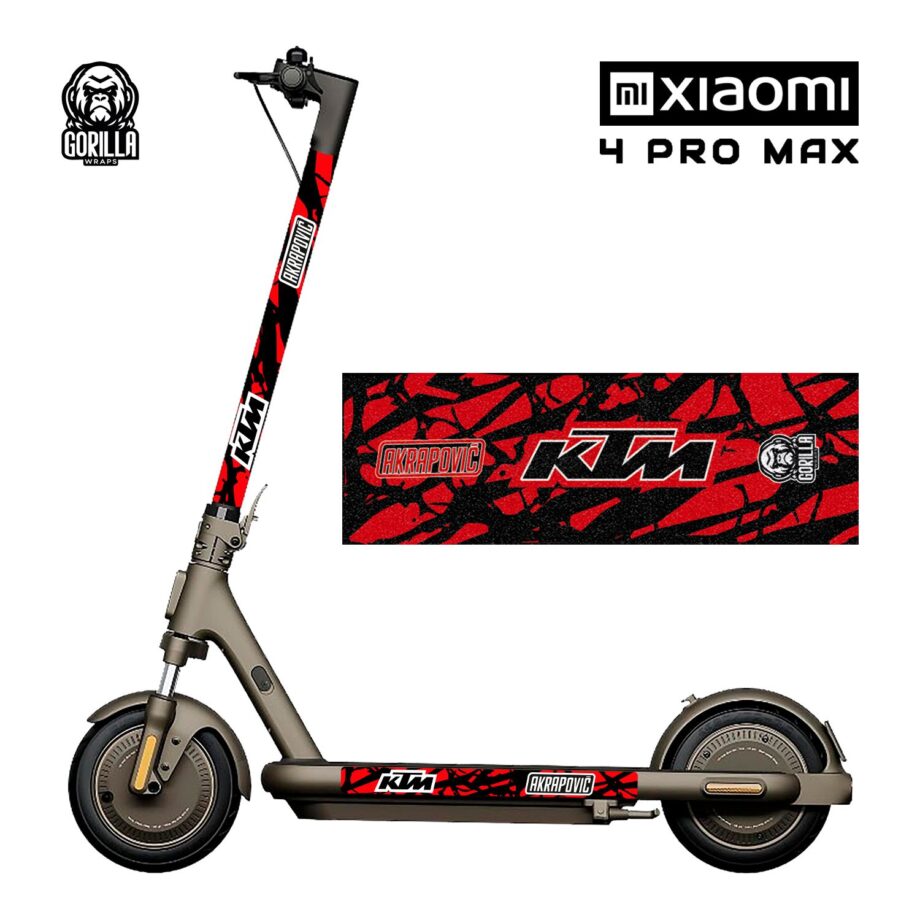 Red KTM vinyl with anti-slip base for Xiaomi 4 PRO - 4 PRO MAX
