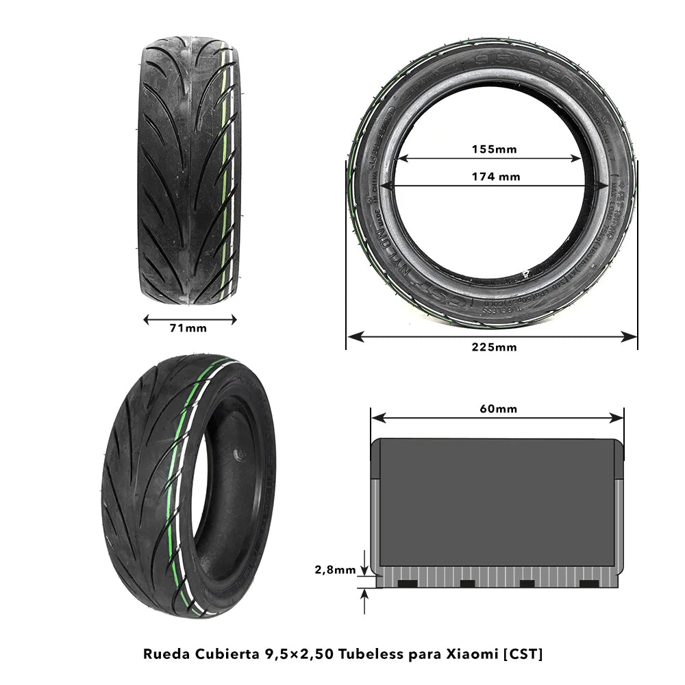 Pneu 9,5 x 2.50 6.1 TUBELESS CST