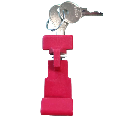 Bouton rouge avec serrure pour support guidon